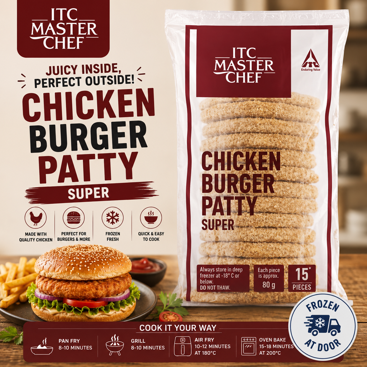 ITC Master Chef Chicken Burger Patty Super