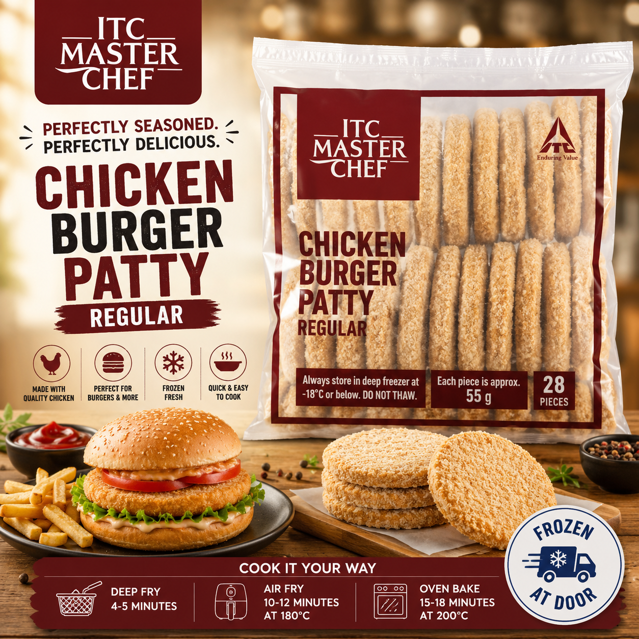 ITC Master Chef Chicken Burger Patty Regular