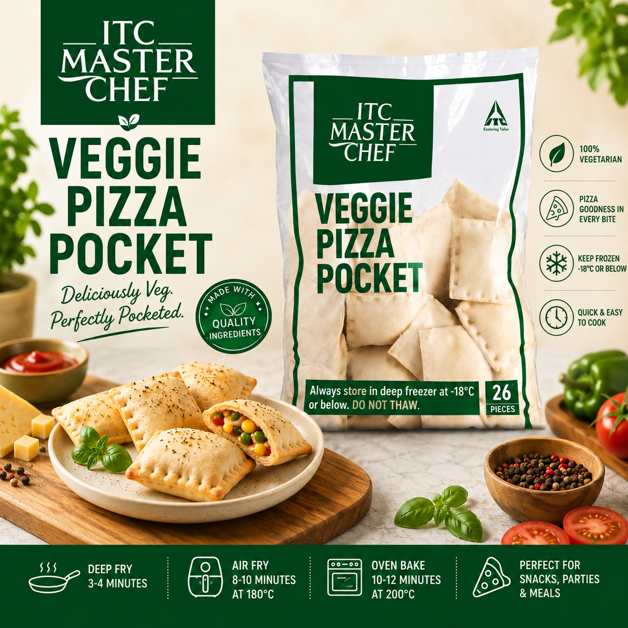 ITC Master Chef Veggie Pizza Pocket