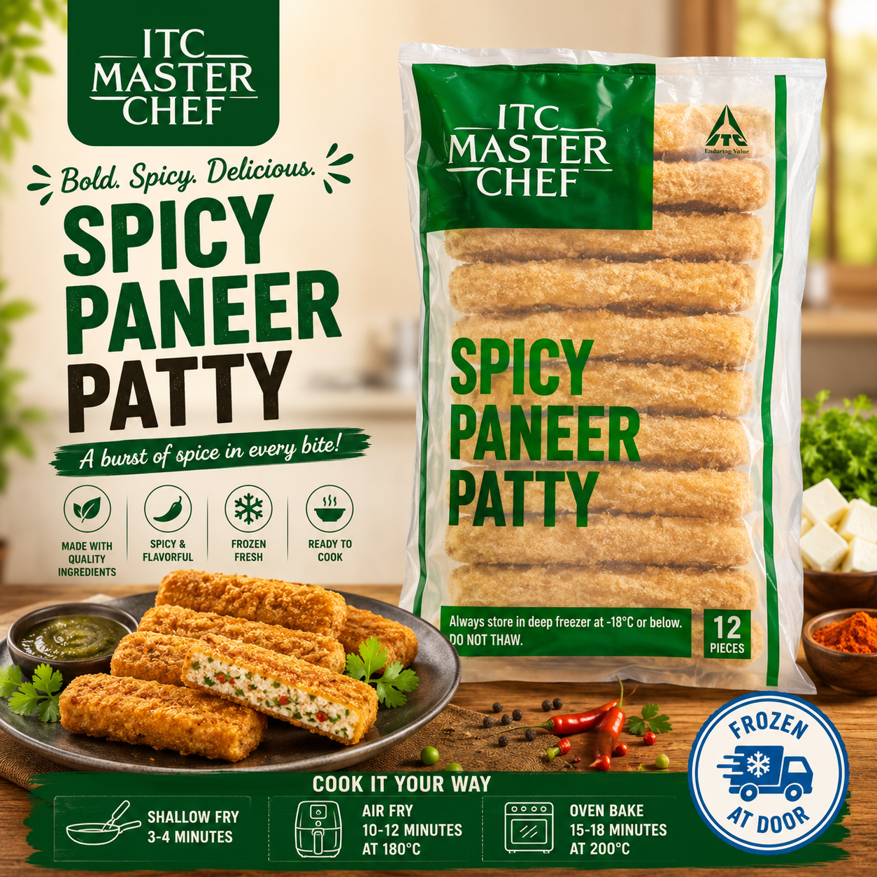 ITC Master Chef Spicy Paneer Patty