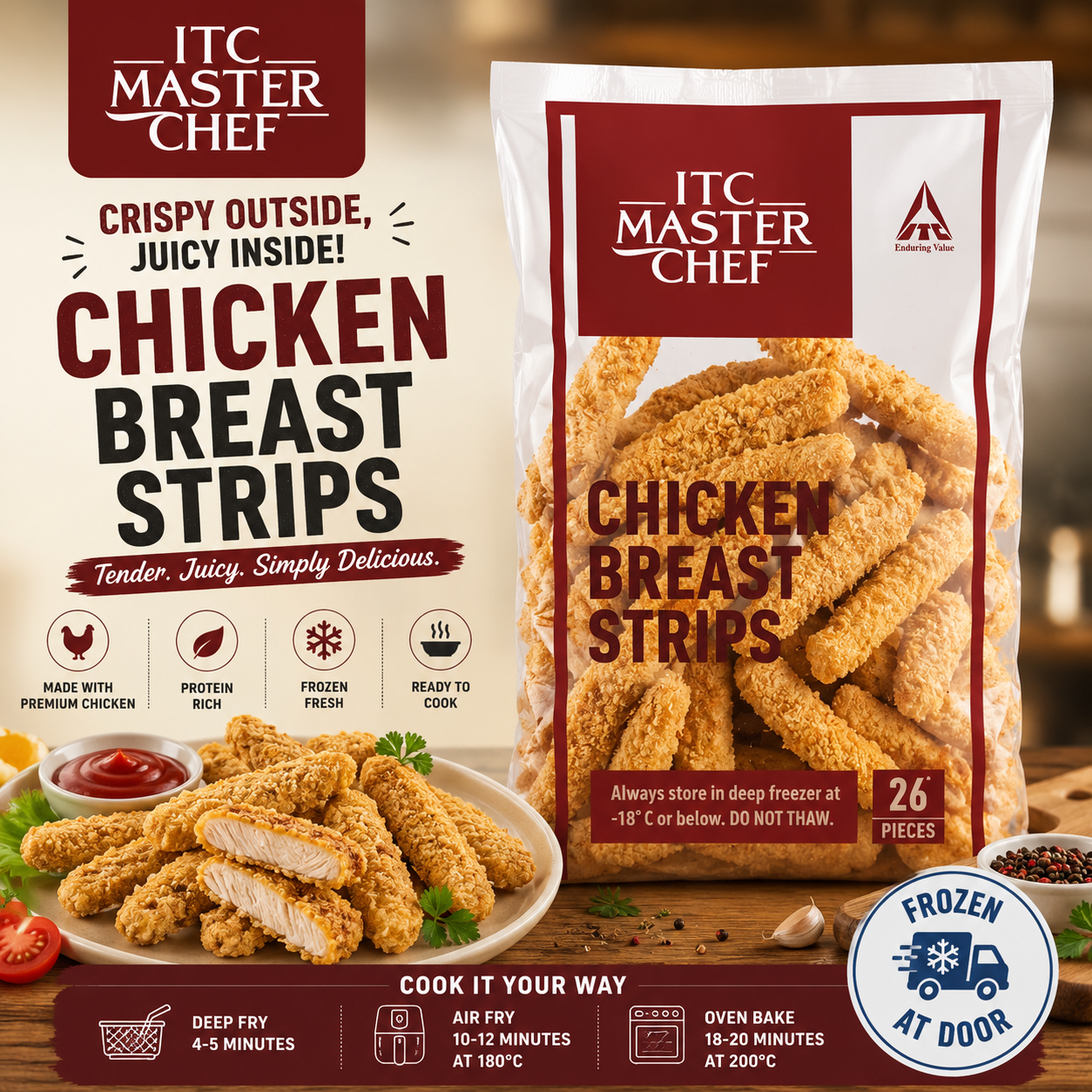 ITC Master Chef Chicken Breast Strips 1kg