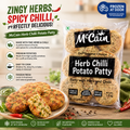 McCain Herb Chilli Potato Patty 1.5kg – Spicy Herb & Chilli Potato Patties | Ready to Fry, Bake & Air Fry