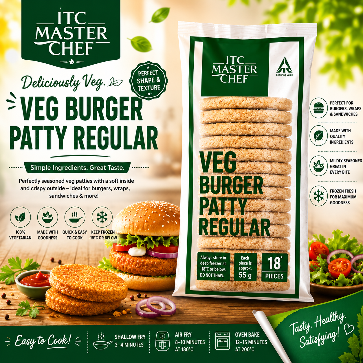 ITC Master Chef Veg Burger Patty Regular